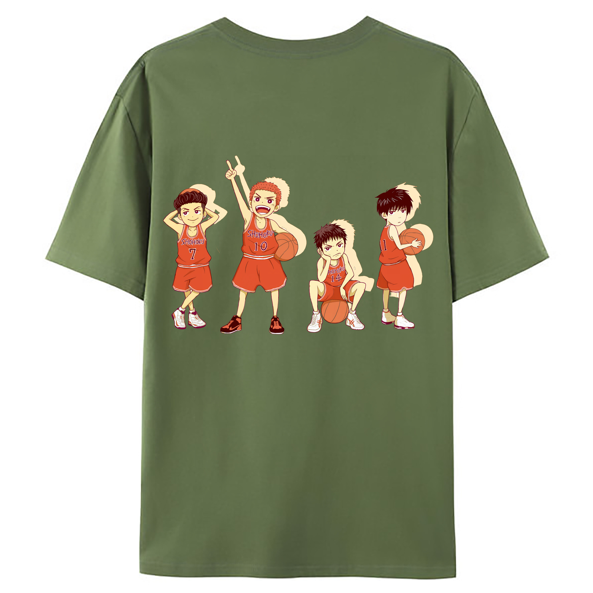 （画像用） SLAM DUNK／スラムダンク 綿100％ メンズ半袖Tシャツ（バックプリント） 通気性